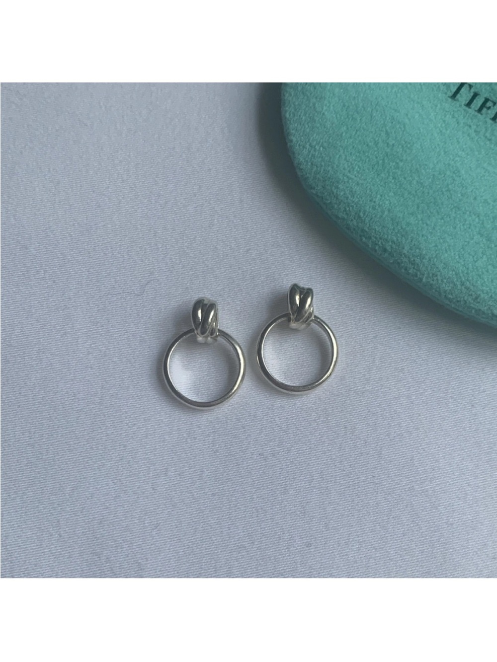 Tiffany & Co. Paloma Picasso Melody Hoop Earrings 925 Sterling Silver Rare EUC